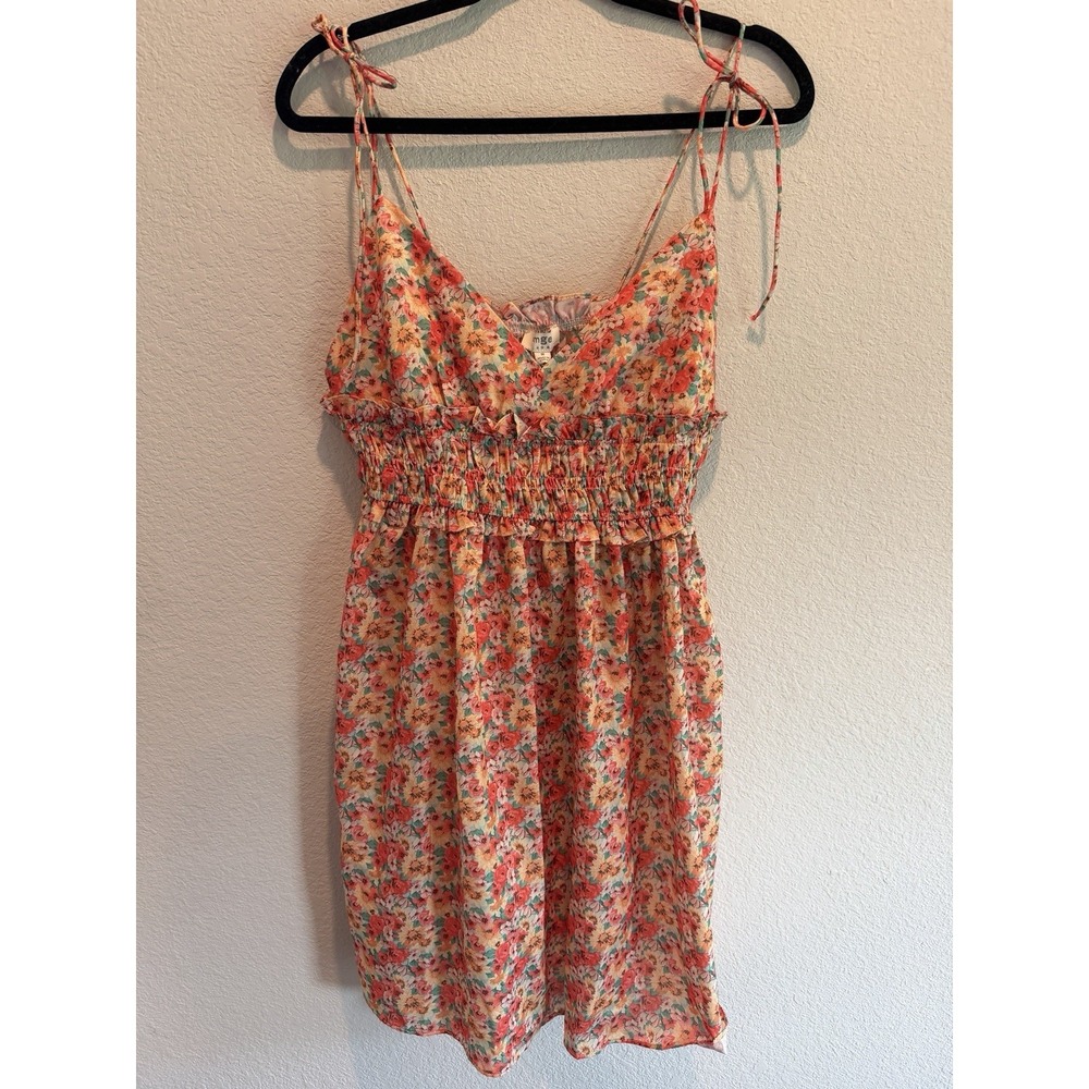 Umgee Women Floral Smocked Waist Sundress Sz M Cottagecore Prairie Peasant Boho